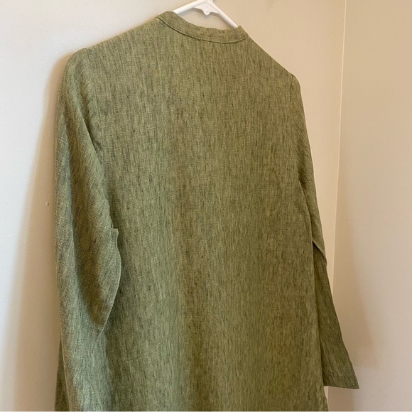 Eileen Fisher Washed Organic Linen Delave Long Shirt, Easy Fit, Knee Length, XXS - Picture 5 of 12